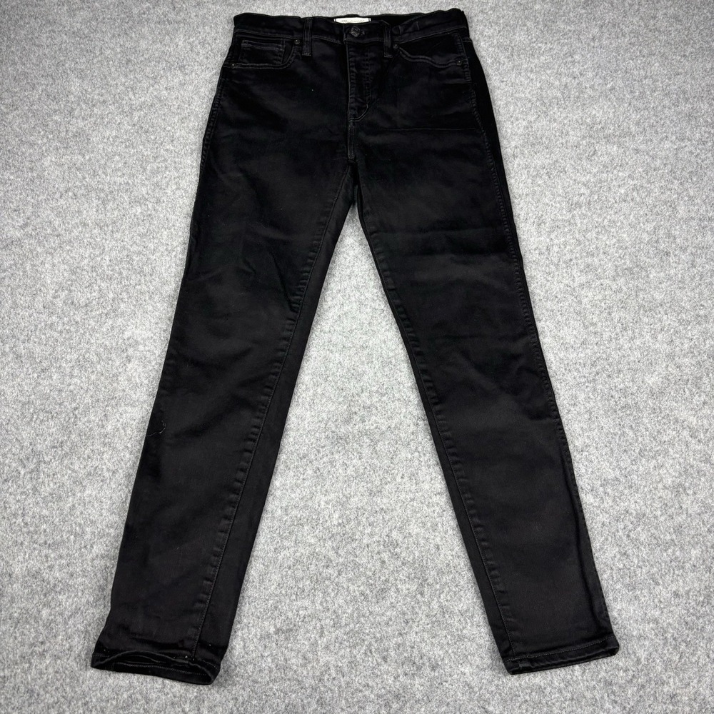 Madewell High Rise Skinny Jeans Womens 29 Black Stretch Denim Pants Skater‎ Dark
